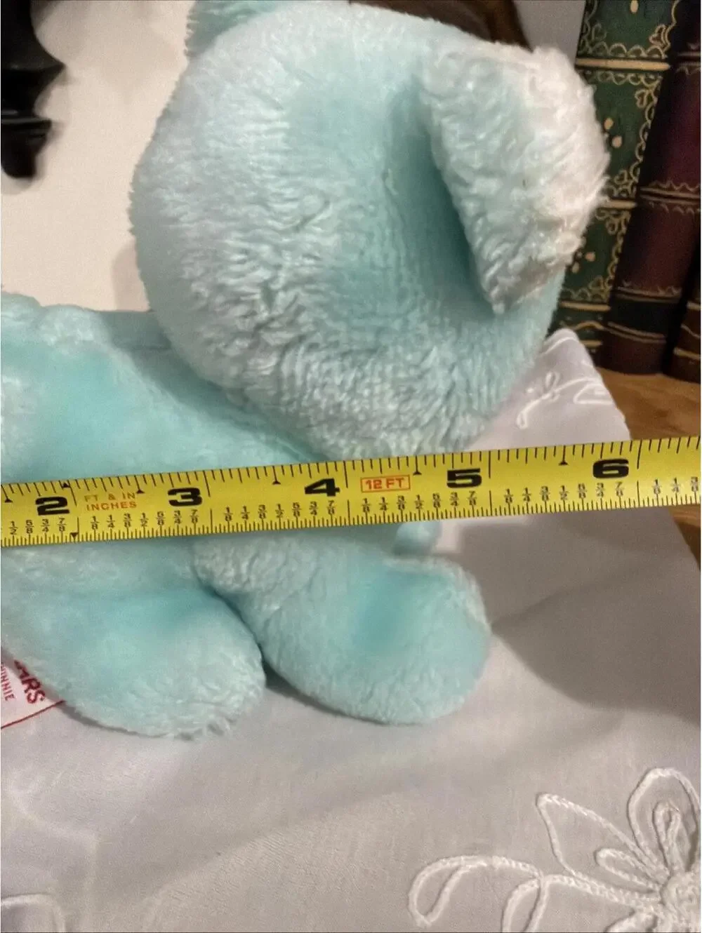 Rare Gund Vtg Disney Winnie the Pooh Bear Squeaker Plush 6” Blue Sears 1960s - Picture 9 of 10